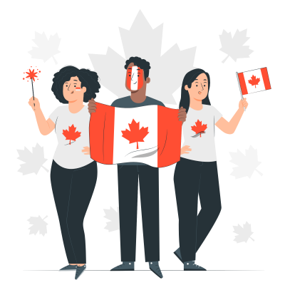 People celebrating Canada Day-pana